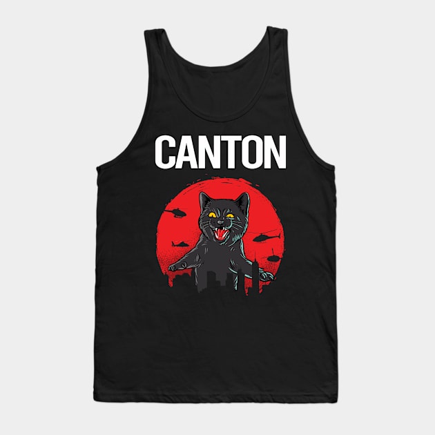 Funny Black Cat Canton Tank Top by flaskoverhand